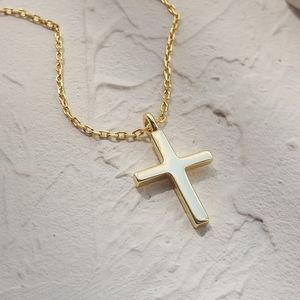 CROSS NECKLACE- 18K GOLD FILLED STERLING SILVER